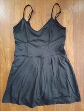JoyLab Black Athletic Mini Tank Dress Faux Wrap Shorts Sz MED Summer Swim Active