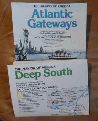 The Making Of America 1983 National Geographic Karten Gateways & Deep South Vintage