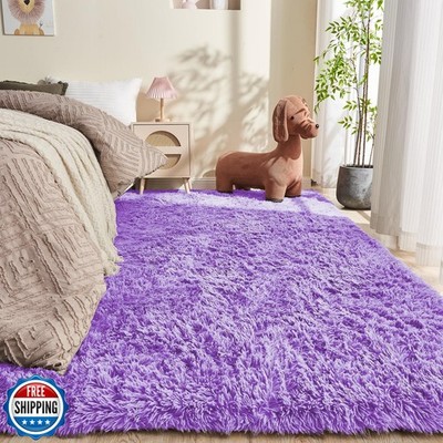 OPPODREAM 8x10 Light Purple Rugs for Bedroom, Ultra-Soft Fluffy Area Rugs for