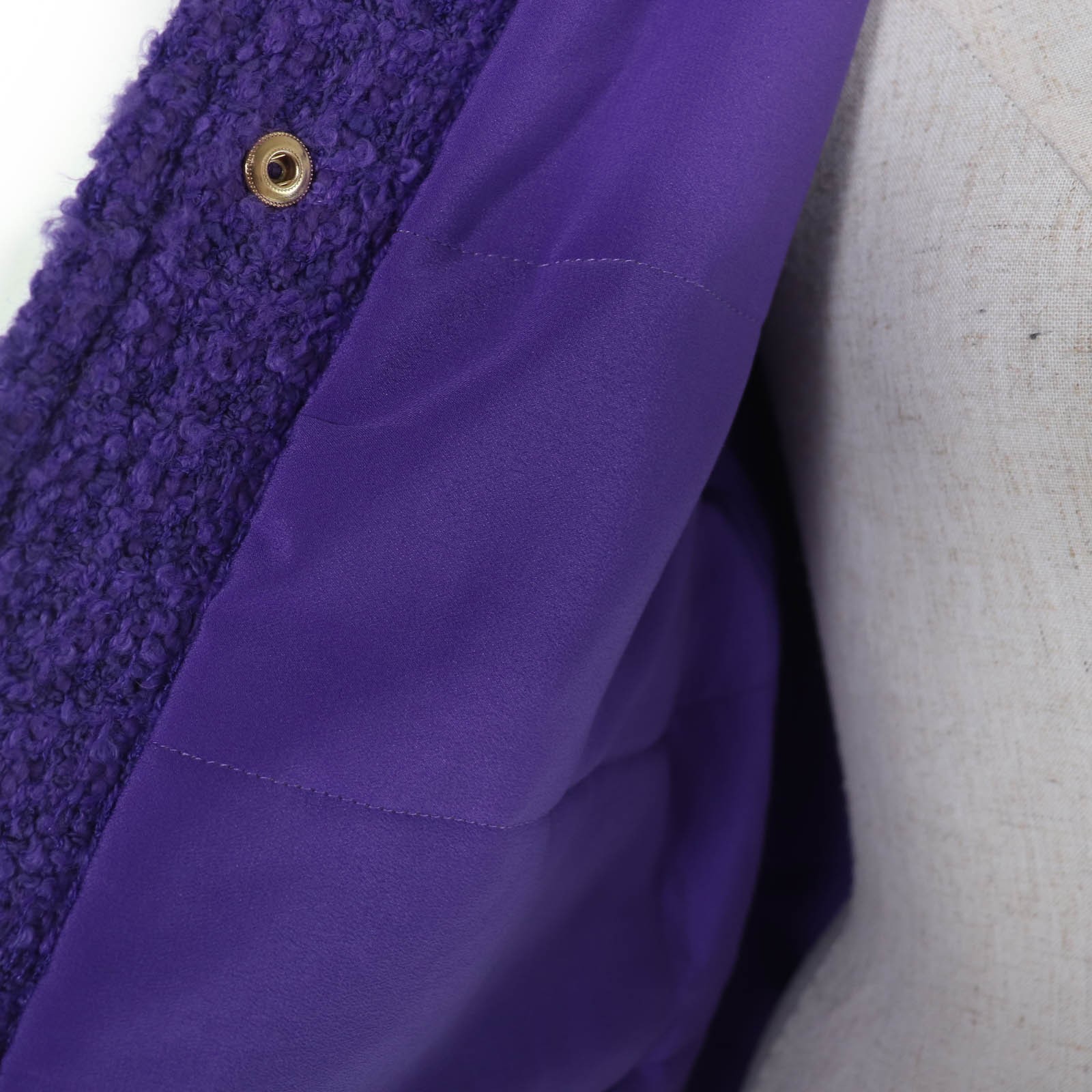 Excellent VALENTINO Jacket Roman stud tweed purple cotton Women 38 1B3CEV57B3 thumbnail 5