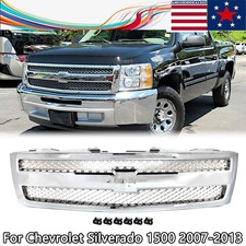 For 2007-2013 Chevrolet Silverado 1500 Front Bumper Grill Grille All Chrome
