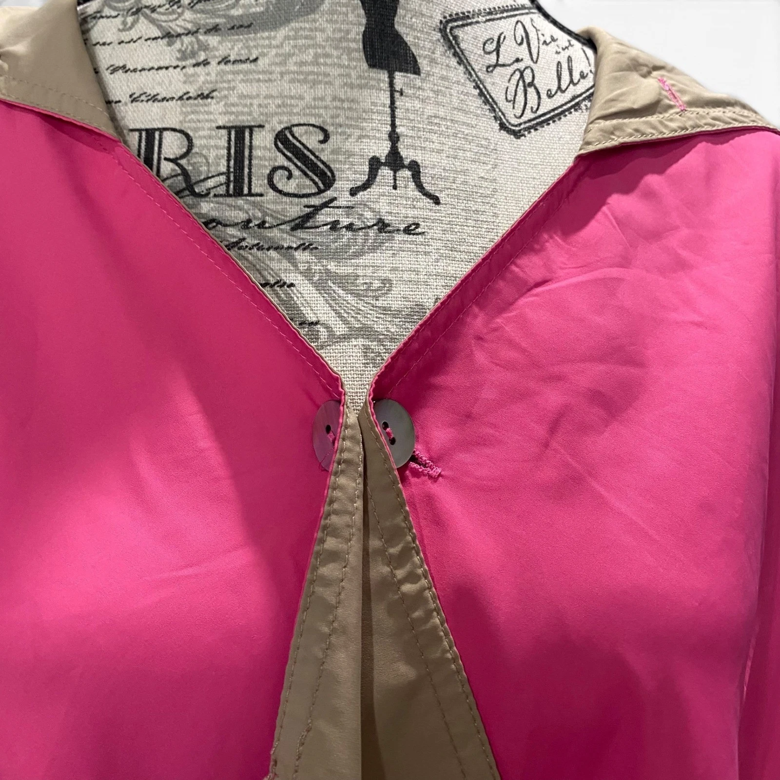Rain Raps Poncho Women OS Pink Tan Reversible Hooded Raincoat Wrap
Opens in a new window or tab