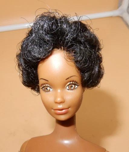 1966 MATTEL bubble cut CHRISTIE DOLL Black Barbie pursed lips