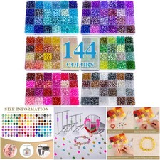6mm Glass Beads Bracelet Making Kit 144 Assorted Colors Crystal Beads Jewelry