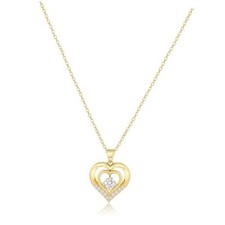 Diamond Necklaces for Women,Dainty 14k Gold Plated/Sterling Cz Love Heart D-GD