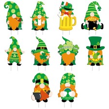 10 PCS St. Patrick's Day Gnomes Yard Signs, St. Patrick's Day Decorative Sign...