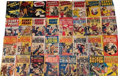 Kerry Drake Lot (33) #1-33 VF-G Bondage Covers 1st Apps 1944 Pre-Code Golden Age