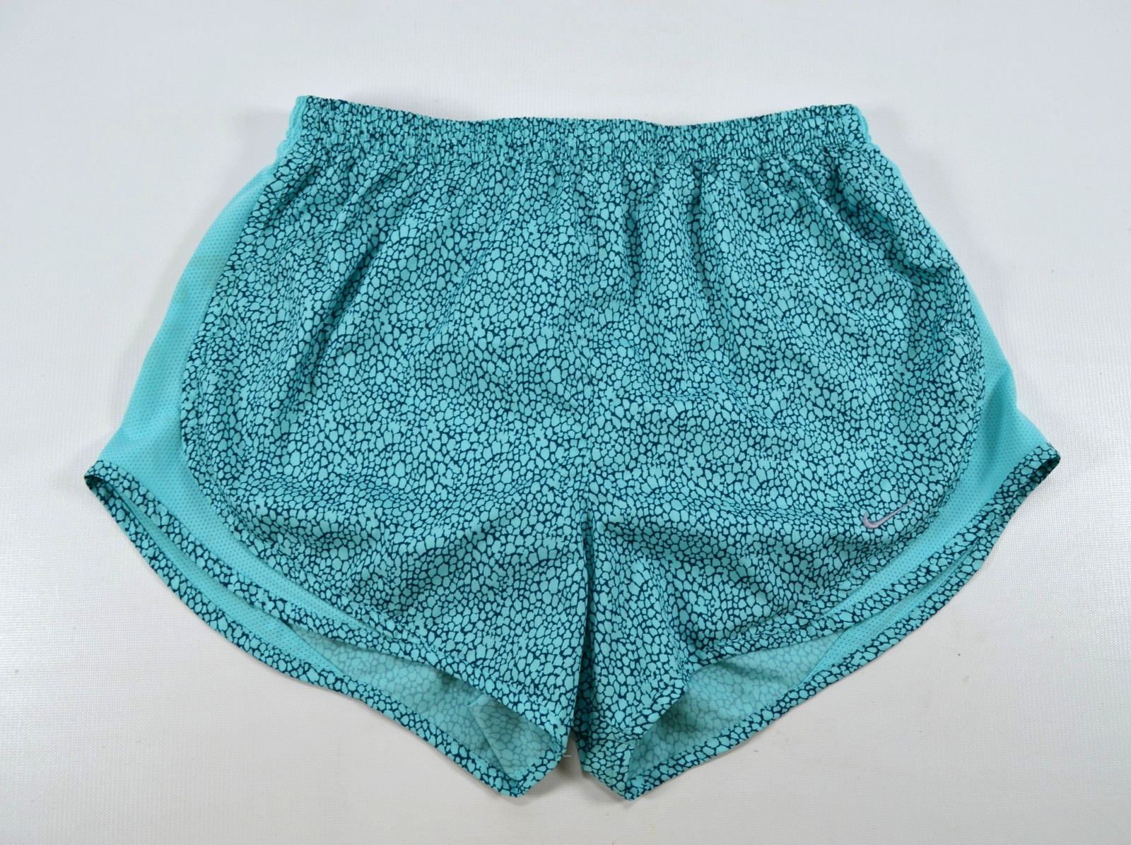 Nike Dri-FIT  Running Shorts Women's M Teal Reptile Patterned Athletic Gym