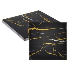 10Pcs 11.8"x11.8" Marble Peel and Stick Backsplash Wall Tiles, Black Gold