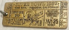 Vintage Brass Golden Key Chain Super Bowl 1985 XIX Championship Ticket/FREE SHIP