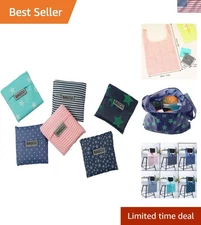 Durable Reusable Tote Bags with Built-In Pocket - Perfect for Grocery Shopping