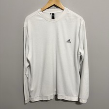 Vintage Adidas Sweatshirt Mens XL Crewneck White 90s Fleece Embroidered Logo