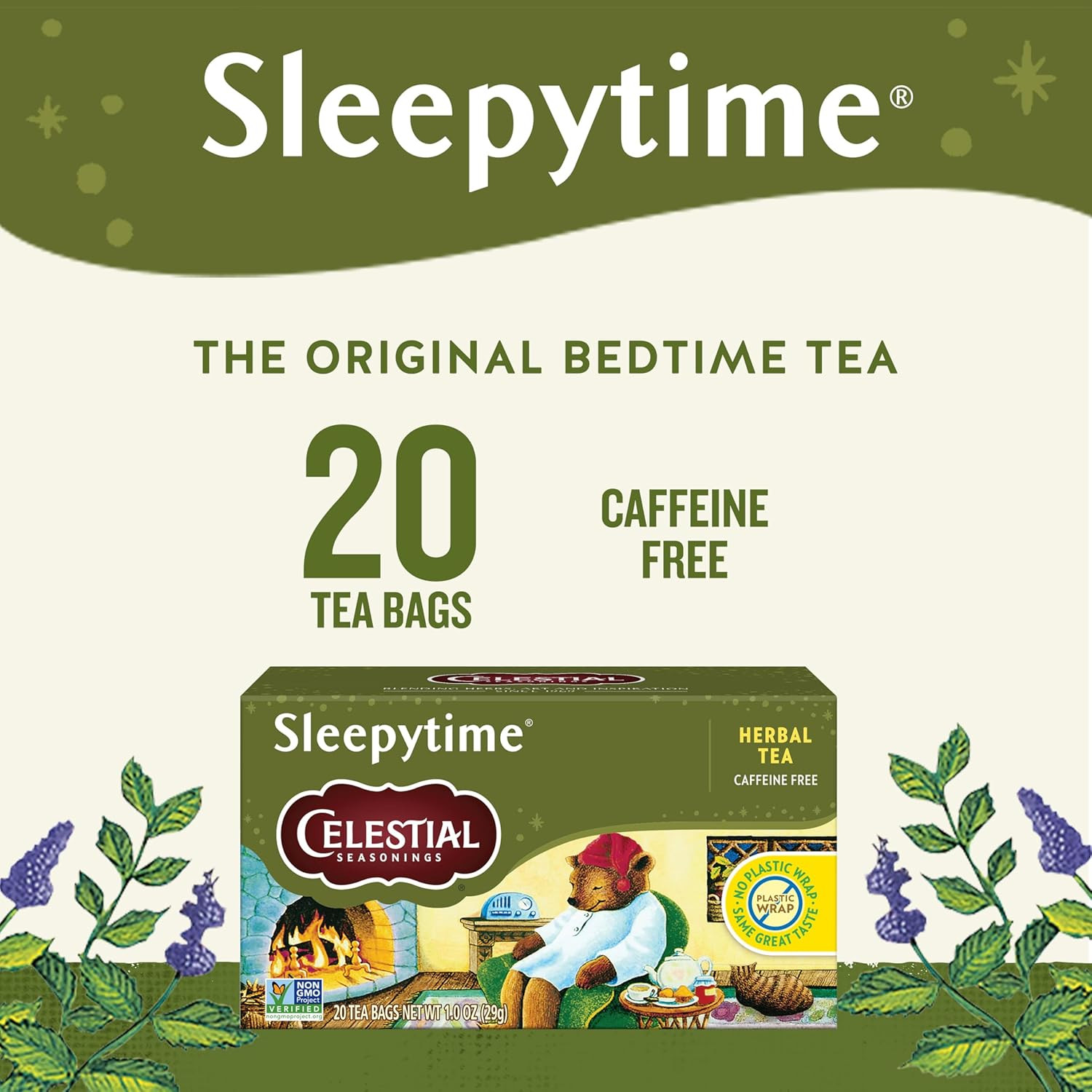 Celestial Seasonings Sleepytime Herbal Tea, Caffeine Free, 20 Tea Bag(Pack of 6)