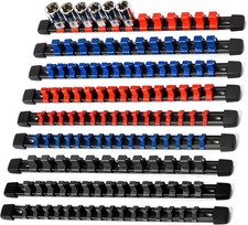 Socket Organizer Drive ABS Tools-Socket Holder, 9 Pcs, Blue&red&black 