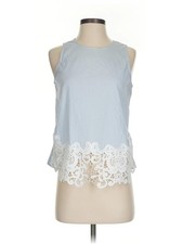 Aqua Women Blue Sleeveless Blouse XS