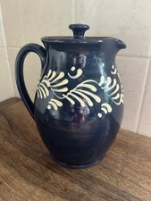 Wetheriggs Penrith Slipware Studio Pottery Studio Coffee Pot & Lid Cream & Blue