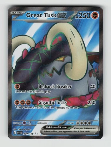 Great Tusk ex Ultra Rare SV01: Scarlet & Violet Base Set 230/198 NM