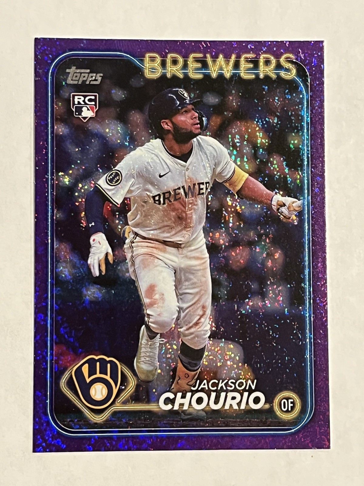 2024 Topps Update Series - Jackson Chourio #US240 Purple Holo Foilboard /799 (RC