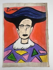 Pablo Picasso COA Art Painting Original Drawing Vintage Paper Signed