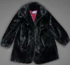 Jordache 1980s Vintage Faux Fur Coat Acetate Lining Made In USA