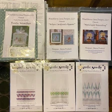 Lot of 6 Stitch Patterns (One includes thread).  NIP - SAVE $$$
