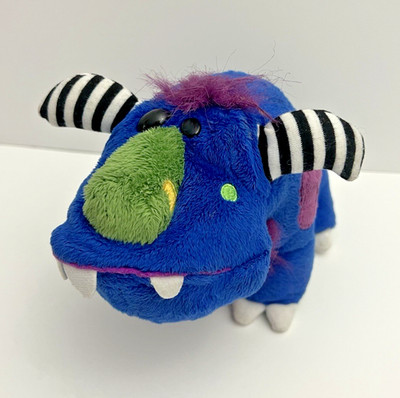 Ganz Webkinz Midnight Monster Plush HM412 Blue Stuffed Animal Horns NO CODE