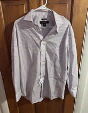 Pronto Uomo Non-Iron Stretch Classic Fit Dress Shirt 16.5 32/33 Check