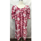 Vintage 70s Kaftan Hawaiian Aloha Muumuu House Dress M Tropical Puff Sleeve