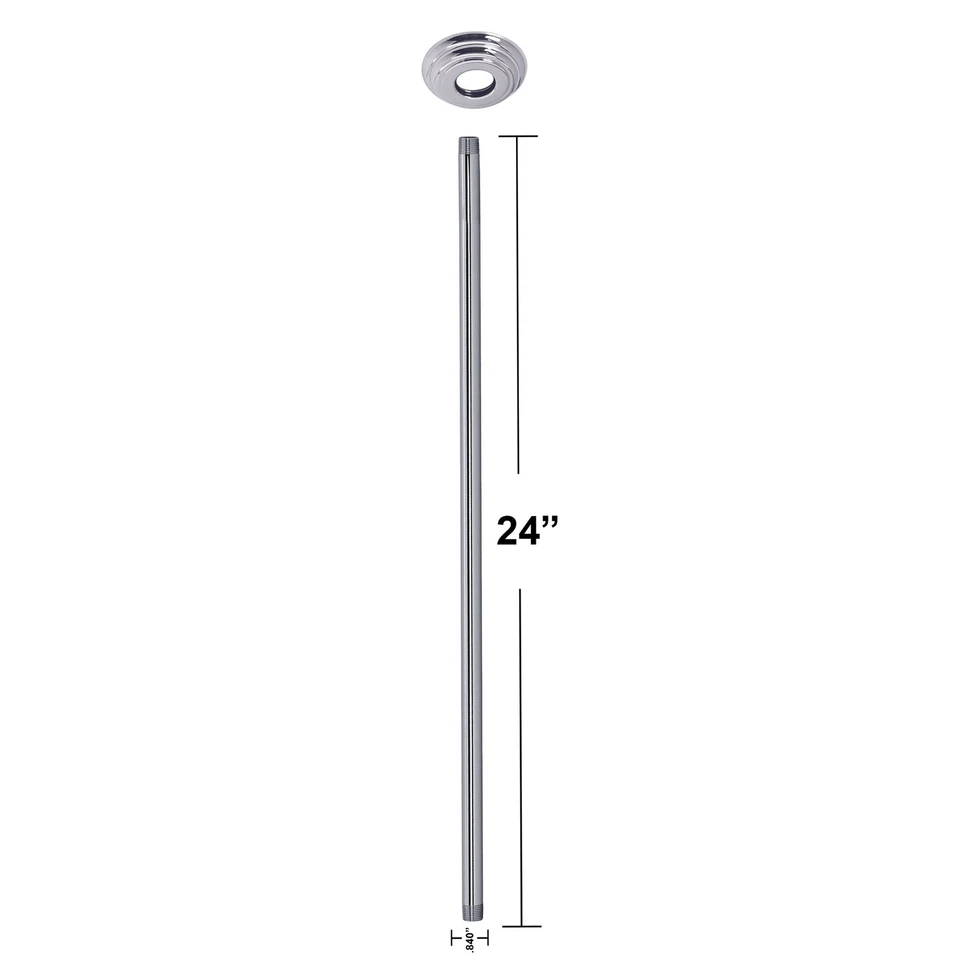 Brazo de ducha montado en techo 1/2" IPS x 24" con brida, cromo pulido, D3624... Foto 2 de 2