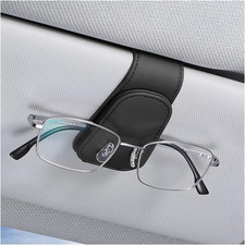 AICEL Sunglasses Holders for Car Sun Visor, Leather Eyeglasses Hanger Mounter, M