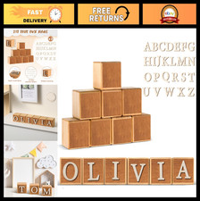 Custom Wooden Name Sign - 8 Letter Blocks  78 Alphabet Cubes for Montessori Dec