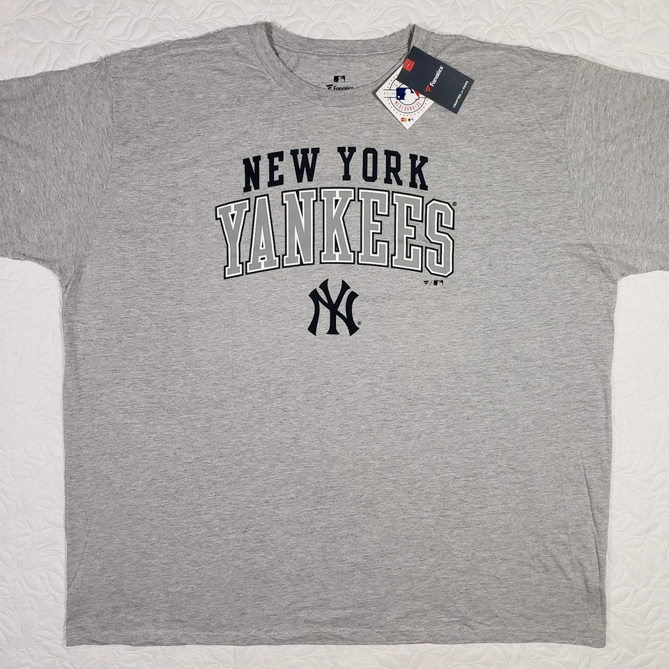 Nueva con etiquetas Camiseta New York Yankees Para Hombres Talla 5XLB Gris Grande Manga Larga Béisbol MLB Foto 3 de 4