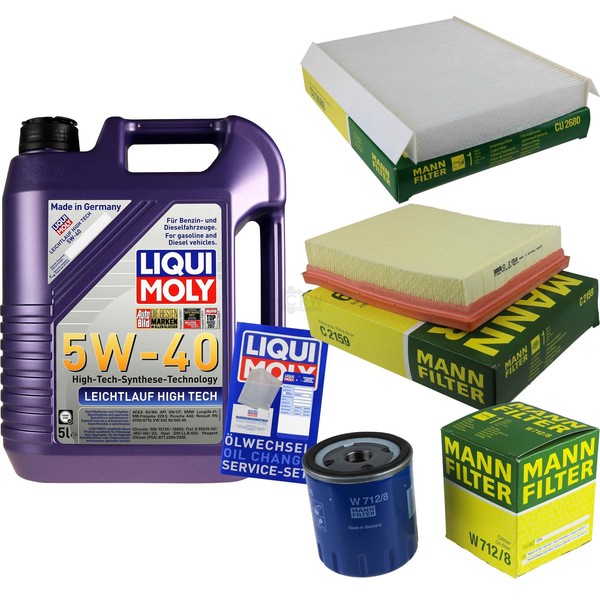 Mann Inspektionspaket 5L Liqui Moly 5W-40 FüR CitroëN Xsara Picasso 1.6-image
