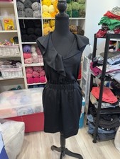 RACHEL Rachel Roy Ruffle Little Black Sleeveless Racerback Mini Dress Size 2