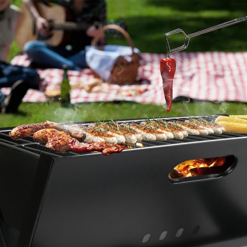 Portable BBQ Barbecue Grill Foldable Charcoal Grill Camping Garden Outdoor Trave - Picture 2 of 7