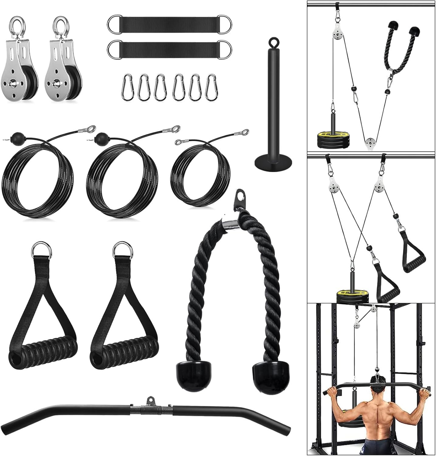 Kabelzug Fitness Set für Ganzkörpertraining zu Hause