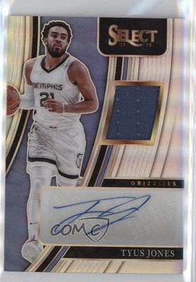 2021 Panini Select Memorabilia Silver Prizm 12/199 Tyus Jones #AM-TYJ Auto 2g6