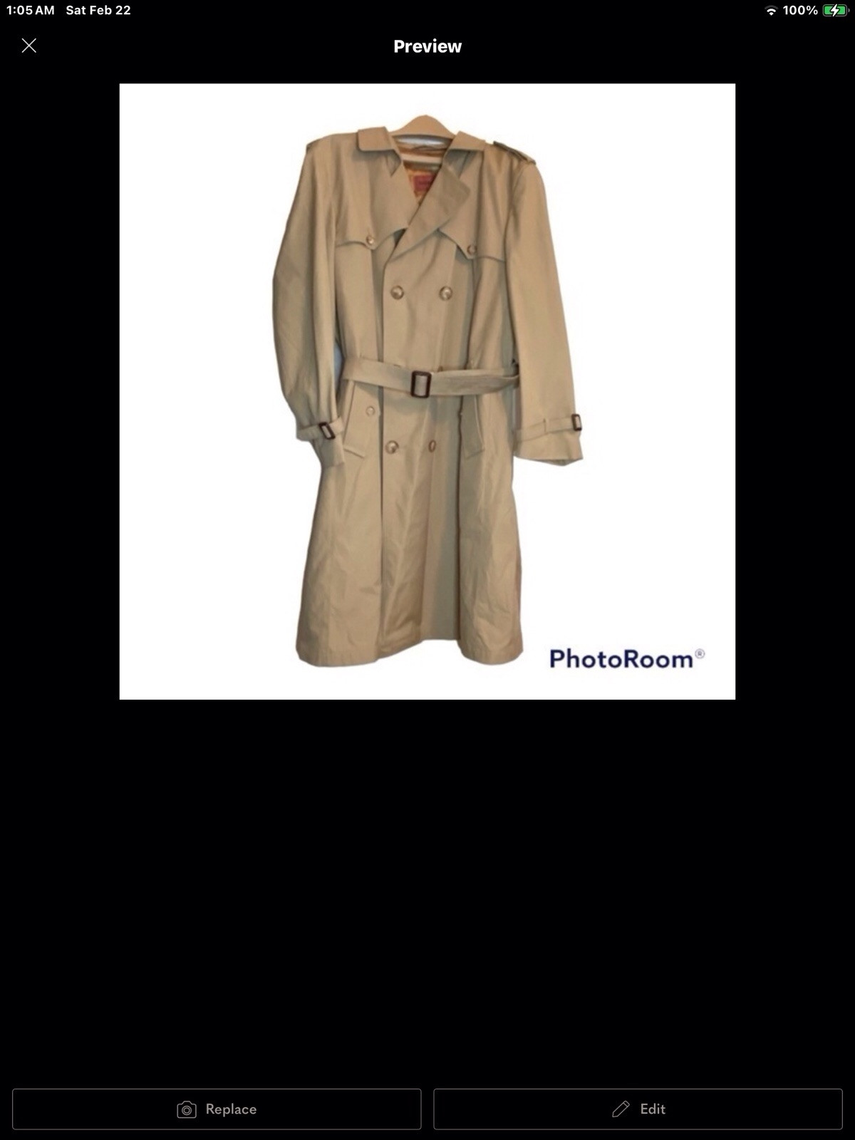 Vintage Men’s Trench Coat by Webster Size 42R