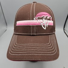 Cowgirl Hardware Cap Hat Brown Pink Adjustable Embroidered