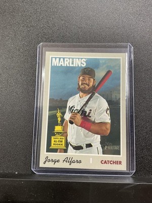 2019 Topps Heritage Jorge Alfaro #527 Team Name Color Miami Marlins
