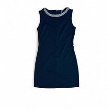 Retro Black Embellished Collar Dress Chic Mini LBD 60s vibe 