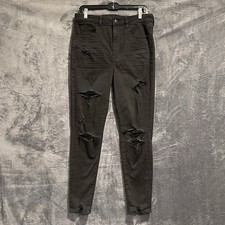 American Eagle Sz 12 Super Hi-Rise Jegging Distressed Jeans Next Level Stretch