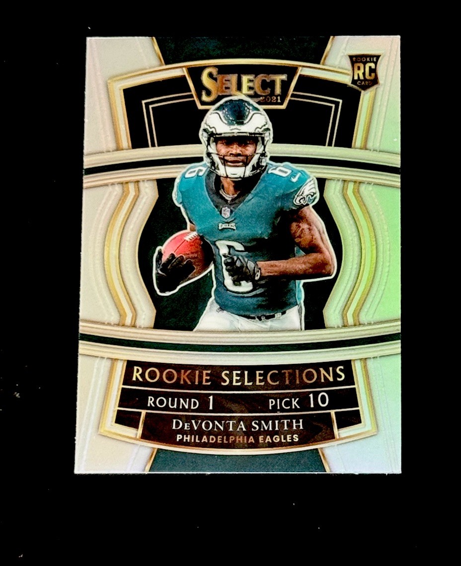 DeVonta Smith 2021 Panini Select Rookie Selections Silver Prizm RS-9 Eagles