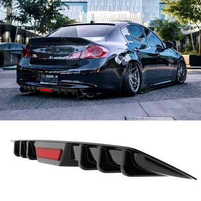 For Infiniti G35 G37 Sedan Glossy Rear Bumper Diffuser Spoiler w/ LED Tail Light