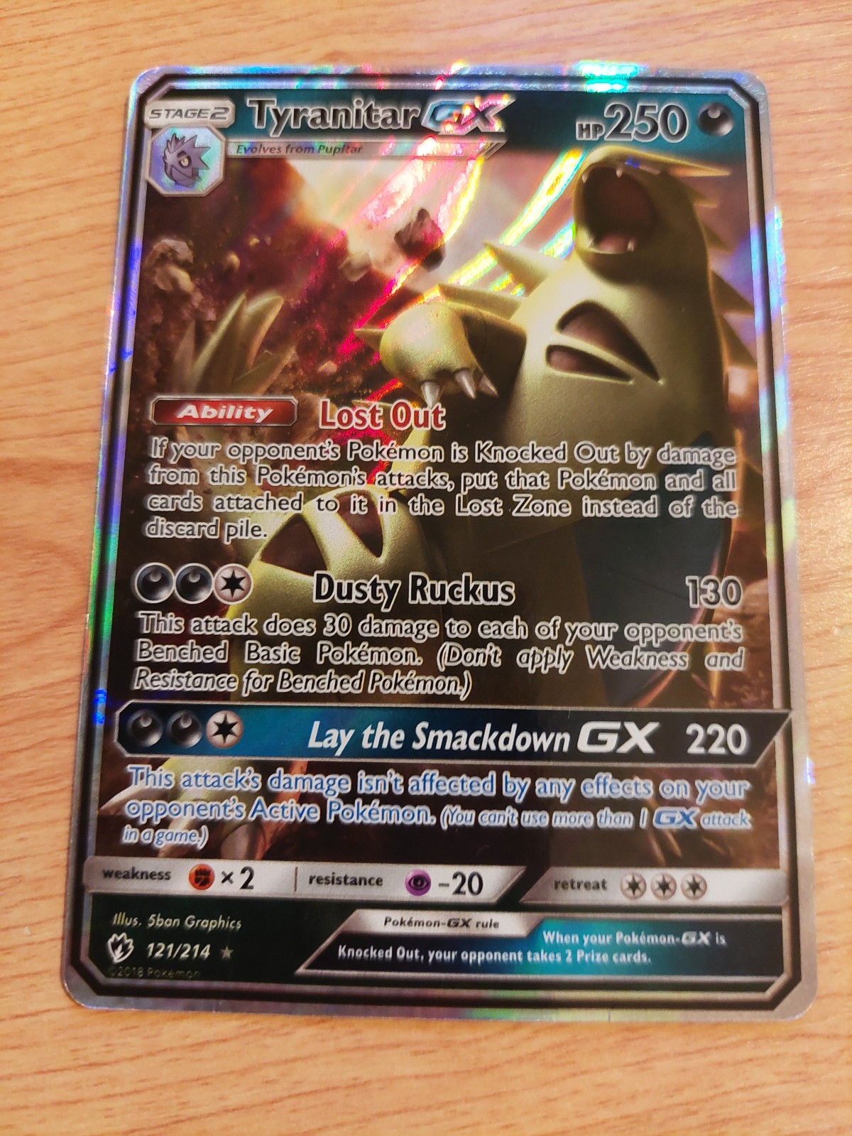 Tyranitar GX - 121/214 (Lost Thunder) - Near Mint NM - Ultra Rare