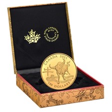 Canada - 2021 $150 Dollars Holographic Lunar Year Of The Ox Gold Coin