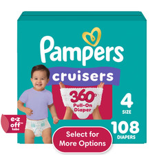 Pampers Cruisers 360 Baby Diapers Size 4, 108 Count Select for More Options 