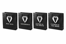 Black Wedding Gift Bags | Best Man, Groomsman, Father of the Groom, Father of th