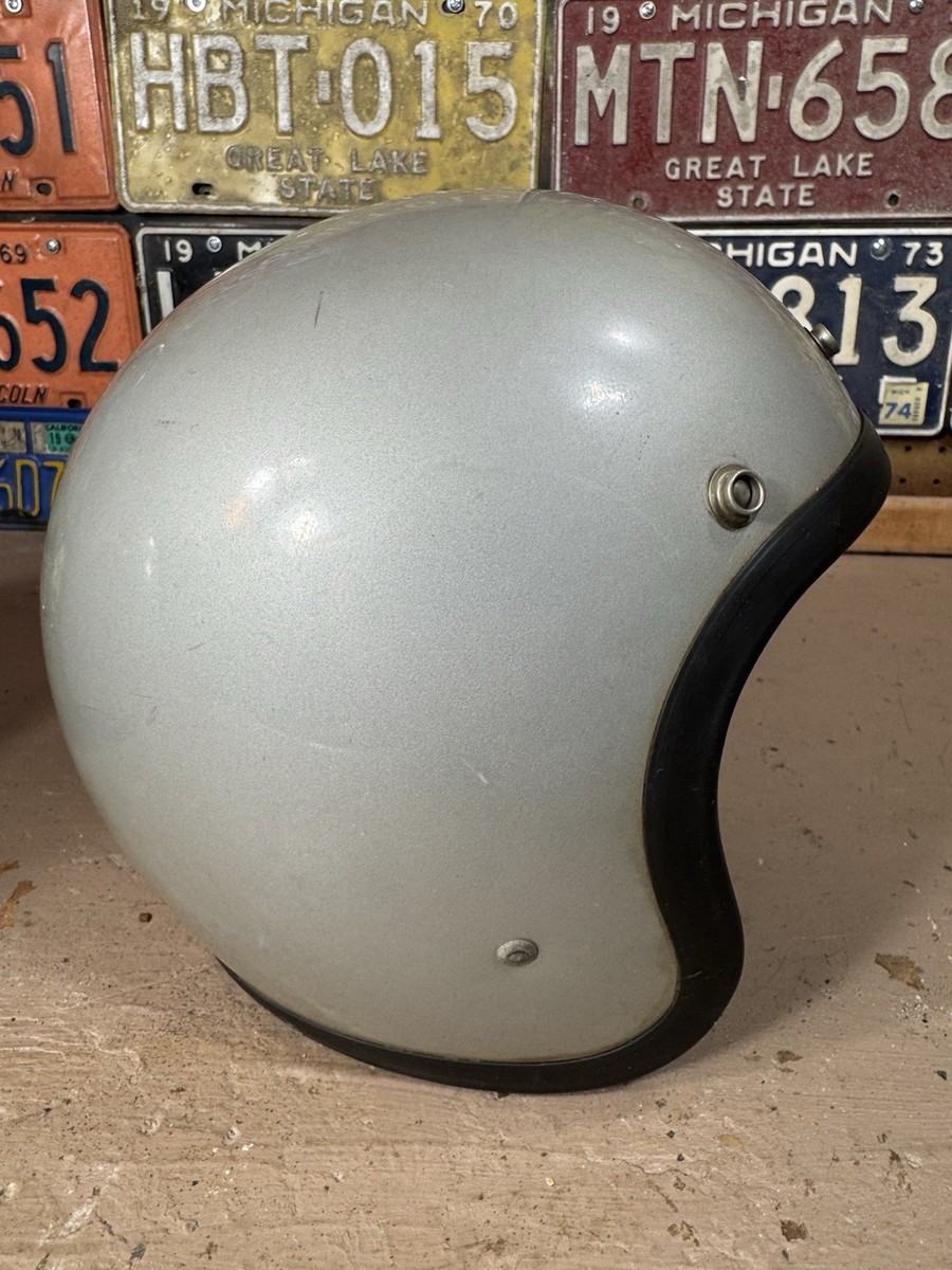 Vintage Bell SUPER MAGNUM 1970 Helmet Size 7 1/8 (S/M) Silver | eBay