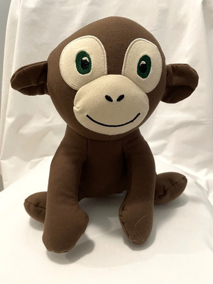Yogibo Mate Monkey Chocolate Brown Plush 89% Cotton, 11% Spandex Washable!